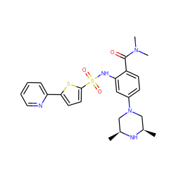 C[C@H]1CN(c2ccc(C(=O)N(C)C)c(NS(=O)(=O)c3ccc(-c4ccccn4)s3)c2)C[C@@H](C)N1 ZINC000029124681