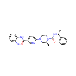 C[C@H]1CN(c2ccc(C(=O)Nc3ccccc3N)cn2)CCN1C(=O)N[C@H](C)c1ccccc1 ZINC000028824498