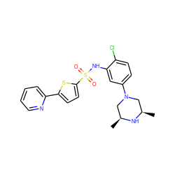 C[C@H]1CN(c2ccc(Cl)c(NS(=O)(=O)c3ccc(-c4ccccn4)s3)c2)C[C@@H](C)N1 ZINC000029124735