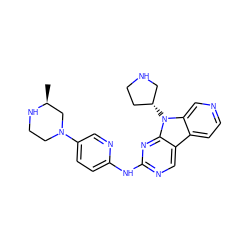 C[C@H]1CN(c2ccc(Nc3ncc4c5ccncc5n([C@@H]5CCNC5)c4n3)nc2)CCN1 ZINC000169706789