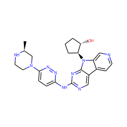 C[C@H]1CN(c2ccc(Nc3ncc4c5ccncc5n([C@H]5CCC[C@@H]5O)c4n3)nn2)CCN1 ZINC000169706855