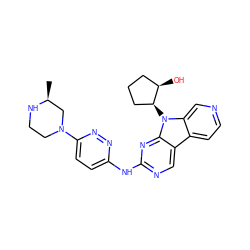 C[C@H]1CN(c2ccc(Nc3ncc4c5ccncc5n([C@H]5CCC[C@H]5O)c4n3)nn2)CCN1 ZINC000169706813