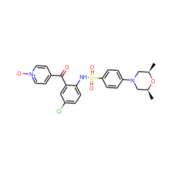 C[C@H]1CN(c2ccc(S(=O)(=O)Nc3ccc(Cl)cc3C(=O)c3cc[n+]([O-])cc3)cc2)C[C@@H](C)O1 ZINC000113625165