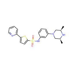 C[C@H]1CN(c2cccc(NS(=O)(=O)c3ccc(-c4ccccn4)s3)c2)C[C@@H](C)N1 ZINC000029124777