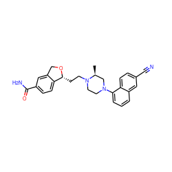 C[C@H]1CN(c2cccc3cc(C#N)ccc23)CCN1CC[C@H]1OCc2cc(C(N)=O)ccc21 ZINC000000595153