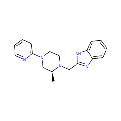 C[C@H]1CN(c2ccccn2)CCN1Cc1nc2ccccc2[nH]1 ZINC000013581160