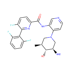 C[C@H]1CN(c2ccncc2NC(=O)c2ccc(F)c(-c3c(F)cccc3F)n2)C[C@@H](N)[C@@H]1O ZINC000095920592