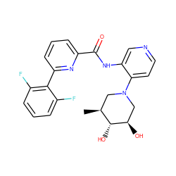 C[C@H]1CN(c2ccncc2NC(=O)c2cccc(-c3c(F)cccc3F)n2)C[C@@H](O)[C@@H]1O ZINC000168587403