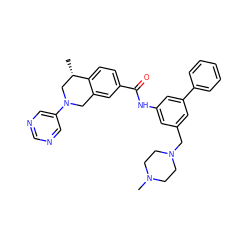 C[C@H]1CN(c2cncnc2)Cc2cc(C(=O)Nc3cc(CN4CCN(C)CC4)cc(-c4ccccc4)c3)ccc21 ZINC001772587452