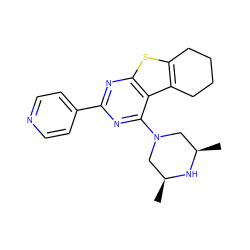 C[C@H]1CN(c2nc(-c3ccncc3)nc3sc4c(c23)CCCC4)C[C@@H](C)N1 ZINC000223684926