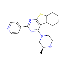 C[C@H]1CN(c2nc(-c3ccncc3)nc3sc4c(c23)CCCC4)CCN1 ZINC000223685360