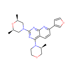 C[C@H]1CN(c2nc(N3CCOC[C@@H]3C)c3ccc(-c4ccoc4)nc3n2)C[C@@H](C)O1 ZINC000145544008