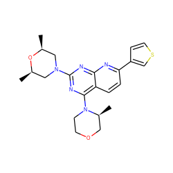 C[C@H]1CN(c2nc(N3CCOC[C@@H]3C)c3ccc(-c4ccsc4)nc3n2)C[C@@H](C)O1 ZINC000139186763