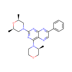 C[C@H]1CN(c2nc(N3CCOC[C@@H]3C)c3ncc(-c4ccccc4)nc3n2)C[C@@H](C)O1 ZINC000095587713