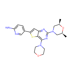 C[C@H]1CN(c2nc(N3CCOCC3)c3sc(-c4ccc(N)nc4)cc3n2)C[C@@H](C)O1 ZINC001772617099