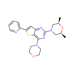 C[C@H]1CN(c2nc(N3CCOCC3)c3sc(-c4ccccn4)cc3n2)C[C@@H](C)O1 ZINC001772602415