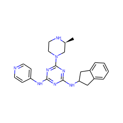 C[C@H]1CN(c2nc(Nc3ccncc3)nc(NC3Cc4ccccc4C3)n2)CCN1 ZINC000045300774