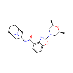 C[C@H]1CN(c2nc3c(C(=O)N[C@H]4C[C@@H]5CCC[C@H](C4)N5C)cccc3o2)C[C@@H](C)O1 ZINC000103266259