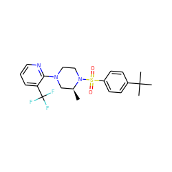 C[C@H]1CN(c2ncccc2C(F)(F)F)CCN1S(=O)(=O)c1ccc(C(C)(C)C)cc1 ZINC000029045332