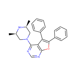 C[C@H]1CN(c2ncnc3oc(-c4ccccc4)c(-c4ccccc4)c23)C[C@@H](C)N1 ZINC000053244035