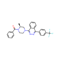 C[C@H]1CN(c2nnc(-c3ccc(C(F)(F)F)cc3)c3ccccc23)CCN1C(=O)c1ccccc1 ZINC000049089181