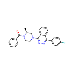 C[C@H]1CN(c2nnc(-c3ccc(F)cc3)c3ccccc23)CCN1C(=O)c1ccccc1 ZINC000049037414