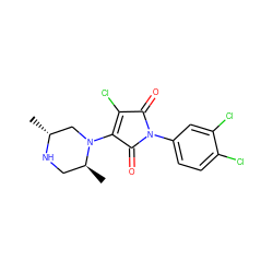 C[C@H]1CN[C@H](C)CN1C1=C(Cl)C(=O)N(c2ccc(Cl)c(Cl)c2)C1=O ZINC000064479713