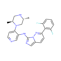 C[C@H]1CN[C@H](C)CN1c1ccncc1Nc1ncc2ccc(-c3c(F)cccc3F)nn12 ZINC000142969119