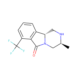 C[C@H]1CN2C(=O)c3c(cccc3C(F)(F)F)[C@@H]2CN1 ZINC000084804834