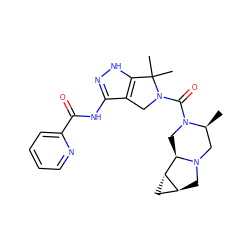 C[C@H]1CN2C[C@H]3C[C@@H]3[C@H]2CN1C(=O)N1Cc2c(NC(=O)c3ccccn3)n[nH]c2C1(C)C ZINC000149320711