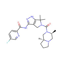 C[C@H]1CN2CCC[C@@]2(C)CN1C(=O)N1Cc2c(NC(=O)c3ccc(F)cn3)n[nH]c2C1(C)C ZINC000114183324