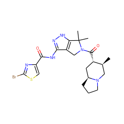 C[C@H]1CN2CCC[C@H]2C[C@@H]1C(=O)N1Cc2c(NC(=O)c3csc(Br)n3)n[nH]c2C1(C)C ZINC000149112216