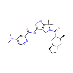 C[C@H]1CN2CCC[C@H]2CN1C(=O)N1Cc2c(NC(=O)c3cc(N(C)C)ccn3)n[nH]c2C1(C)C ZINC000114182465