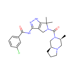 C[C@H]1CN2CCC[C@H]2CN1C(=O)N1Cc2c(NC(=O)c3cccc(Cl)c3)n[nH]c2C1(C)C ZINC000114181408