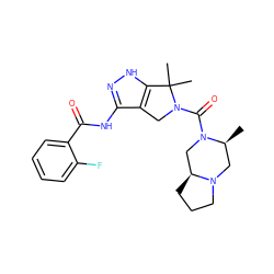 C[C@H]1CN2CCC[C@H]2CN1C(=O)N1Cc2c(NC(=O)c3ccccc3F)n[nH]c2C1(C)C ZINC000114182455