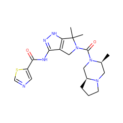 C[C@H]1CN2CCC[C@H]2CN1C(=O)N1Cc2c(NC(=O)c3cncs3)n[nH]c2C1(C)C ZINC000114182281