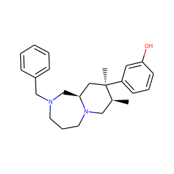 C[C@H]1CN2CCCN(Cc3ccccc3)C[C@H]2C[C@@]1(C)c1cccc(O)c1 ZINC000035075213