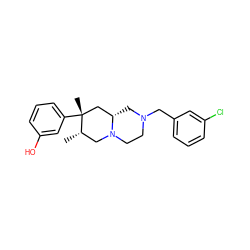 C[C@H]1CN2CCN(Cc3cccc(Cl)c3)C[C@H]2C[C@@]1(C)c1cccc(O)c1 ZINC000035075217