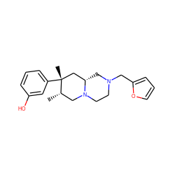 C[C@H]1CN2CCN(Cc3ccco3)C[C@H]2C[C@@]1(C)c1cccc(O)c1 ZINC000035075230