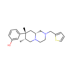 C[C@H]1CN2CCN(Cc3cccs3)C[C@H]2C[C@@]1(C)c1cccc(O)c1 ZINC000028604384