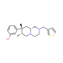 C[C@H]1CN2CCN(Cc3ccsc3)C[C@H]2C[C@@]1(C)c1cccc(O)c1 ZINC000028604385