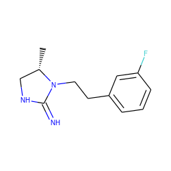 C[C@H]1CNC(=N)N1CCc1cccc(F)c1 ZINC001772611550