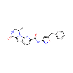 C[C@H]1CNC(=O)c2cc3ccc(C(=O)Nc4cc(Cc5ccccc5)on4)nc3n21 ZINC000148444119