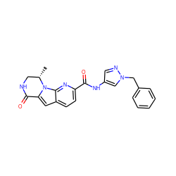 C[C@H]1CNC(=O)c2cc3ccc(C(=O)Nc4cnn(Cc5ccccc5)c4)nc3n21 ZINC000117729253