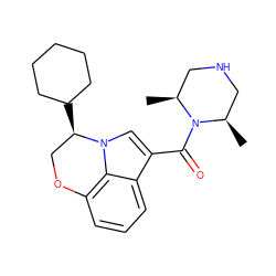 C[C@H]1CNC[C@@H](C)N1C(=O)c1cn2c3c(cccc13)OC[C@H]2C1CCCCC1 ZINC000058487729