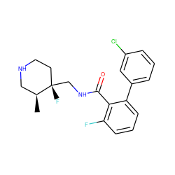 C[C@H]1CNCC[C@]1(F)CNC(=O)c1c(F)cccc1-c1cccc(Cl)c1 ZINC000049047774