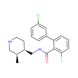 C[C@H]1CNCC[C@H]1CNC(=O)c1c(F)cccc1-c1cccc(Cl)c1 ZINC000049046097