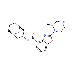 C[C@H]1CNCCN1c1nc2c(C(=O)N[C@H]3C[C@@H]4CCC[C@H](C3)N4C)cccc2o1 ZINC000103266989