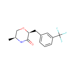 C[C@H]1CO[C@@H](Cc2cccc(C(F)(F)F)c2)C(=O)N1 ZINC000039001739