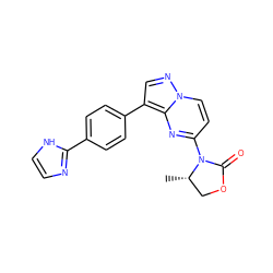 C[C@H]1COC(=O)N1c1ccn2ncc(-c3ccc(-c4ncc[nH]4)cc3)c2n1 ZINC000116185175